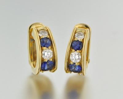 A Pair of 18k Gold, Diamond and