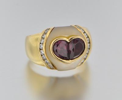 A Rhodolite Garnet Heart Design