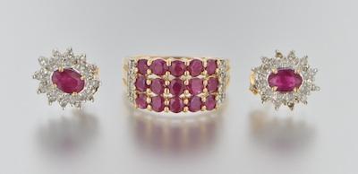 A Ladies Diamond and Ruby Ring b6598
