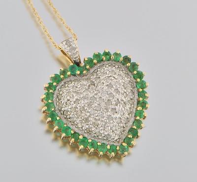 A Ladies' Heart Pendant with Diamonds