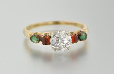A Vintage Diamond and Colored Stones