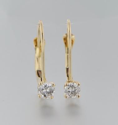 A Pair of Leverback Diamond Earrings b65b7