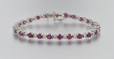 A Ruby and Diamond Bracelet 14k
