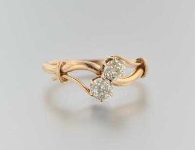 A Vintage Double Diamond Ring 14k rose