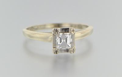 A Diamond Solitaire Ring 14k white