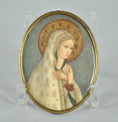 A Hand Painted Miniature of Madonna