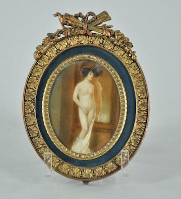 A Miniature Oval Painting of a