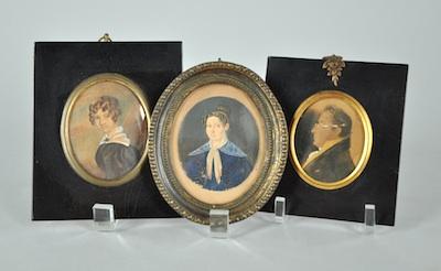 Three Early Miniature Oval Portraits b6354