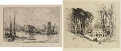 Two Etchings; Albany E. Howarth (UK,