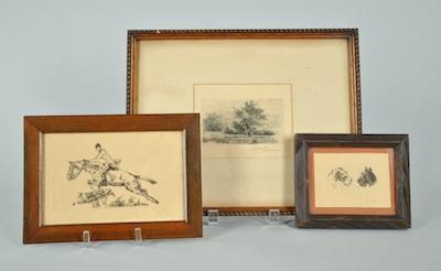 A Collection of Three Framed Etchings b638c