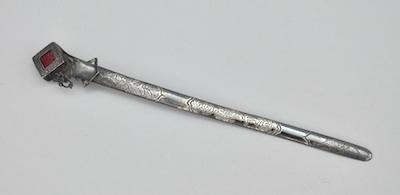 A Japanese Silver Ornament or Bookmark