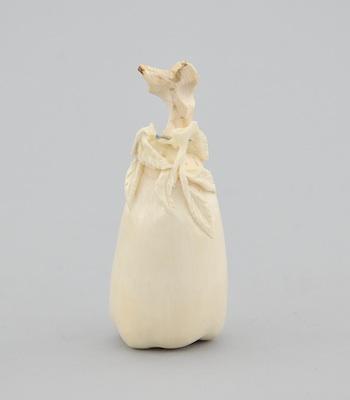 A Carved Ivory Snuff Bottle Elongated