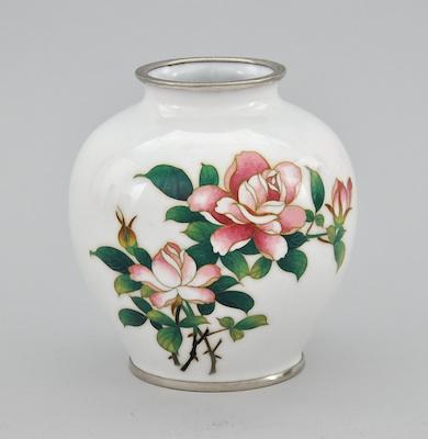 A Sato Japanese Cloisonne Vase b668c