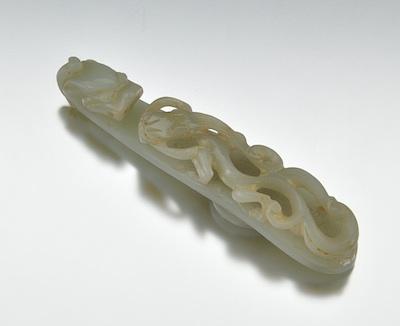 A Carved Jade Ornamental Belt Hook  b6690