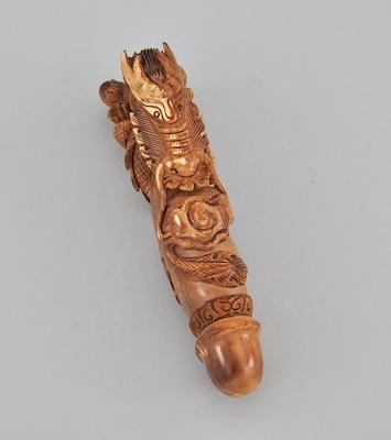 A Carved Ivory Phallus With Dragon b669d