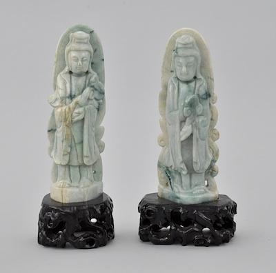 A Pair of Carved Jade Quan Yins b66a2