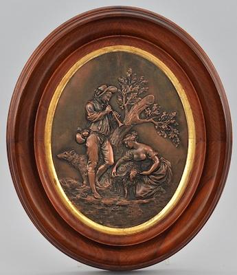 A Cast Copper Relief Plaque Depicting b66fb