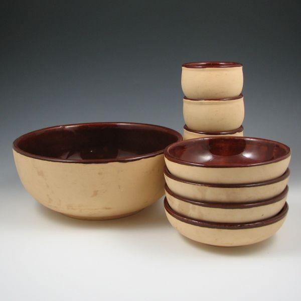 Watt Bisque #73 salad bowl, four