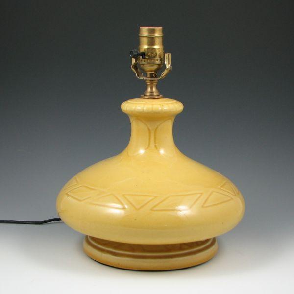 Pottery lamp base with gloss yellow