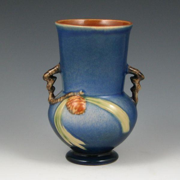 Roseville Pine Cone handled vase