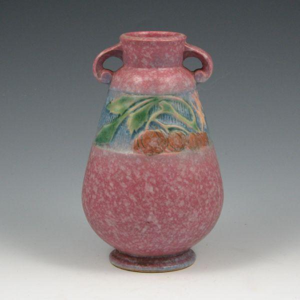 Roseville plum Baneda 602 6 vase  b7190
