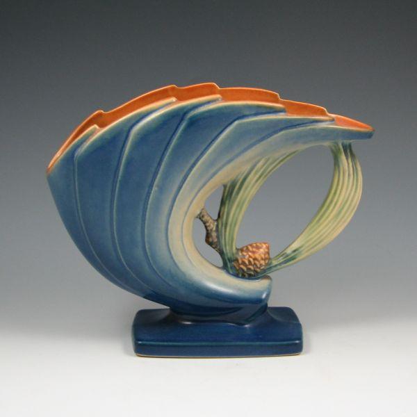 Roseville Pine Cone swept fan vase b719b