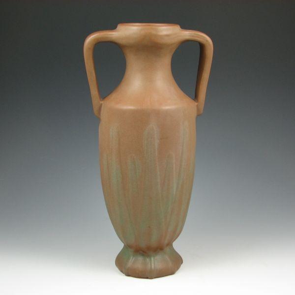 Tall Van Briggle handled vase from the