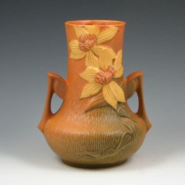 Roseville Clematis handled vase