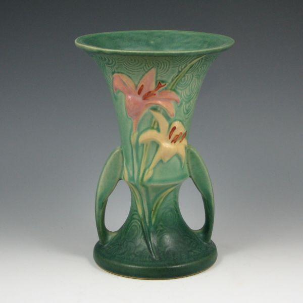 Roseville Zephyr Lily vase in green  b721d