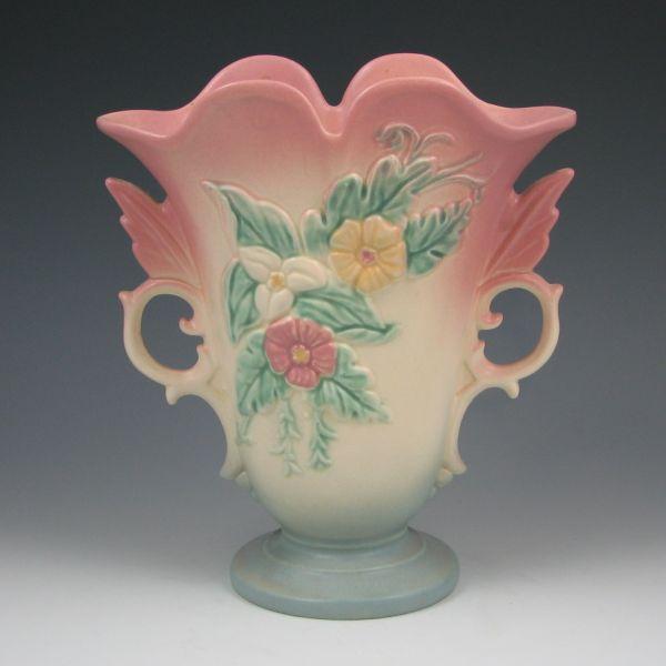 Wildflower vase in pink and blue.  Marked
