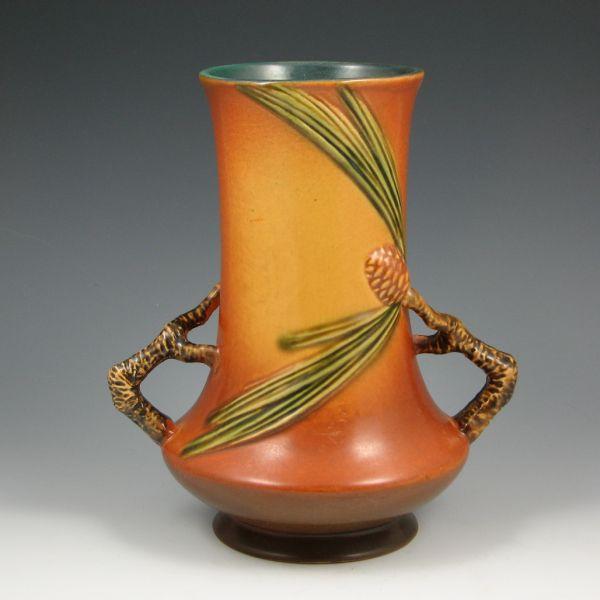 Roseville brown Pine Cone vase  b7261