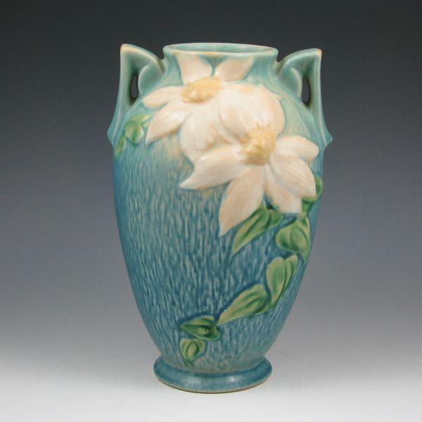 Roseville blue Clematis vase  b727a