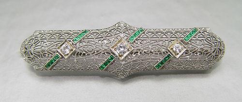 14K FILIGREE DIAMOND BAR PIN 14K b7f03