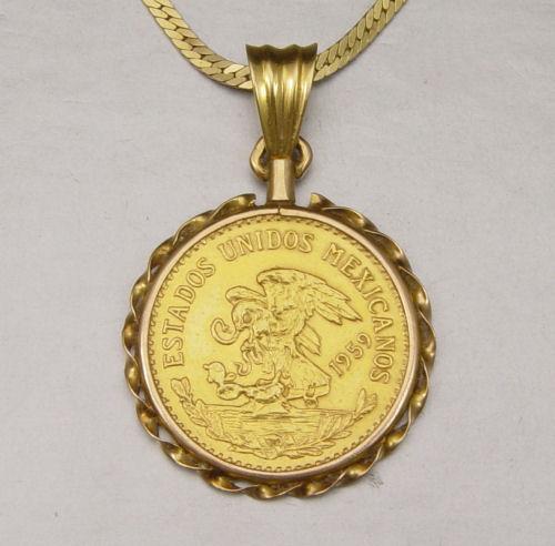 20 PESO MEXICAN GOLD COIN PENDANT b7f0c