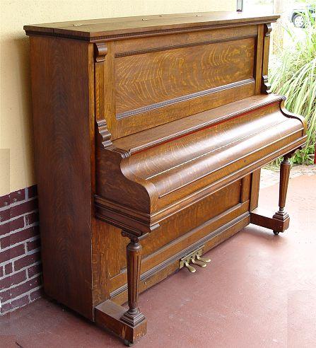 RICHMOND PIANO CO TIGER OAK UPRIGHT b7f1b