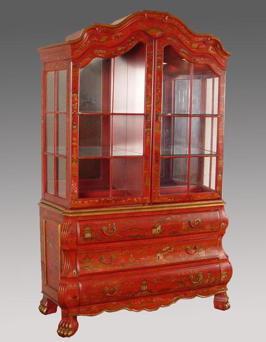 RED CHINOISERIE PAINT DECORATED