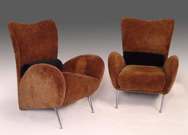 PAIR MODERN LEOPARD PRINT CHAIRS  b7f34