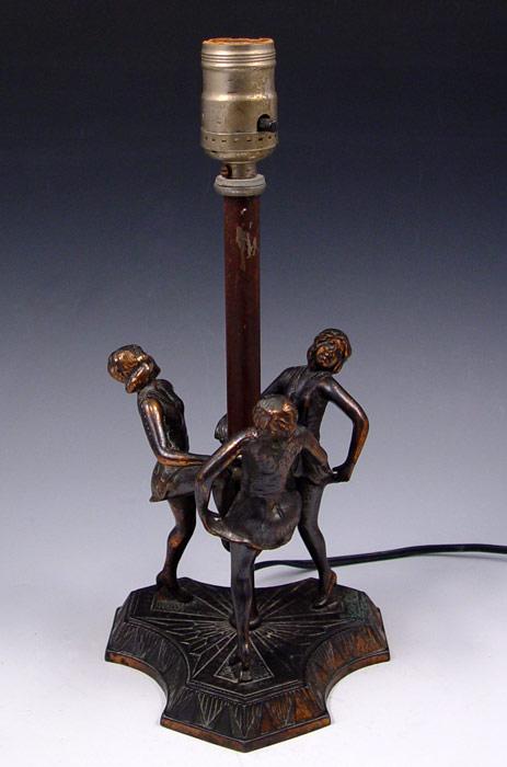 ART DECO FIGURAL LAMP: Bronzed