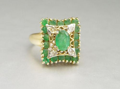 14K DIAMOND EMERALD RING 14K b7f4a