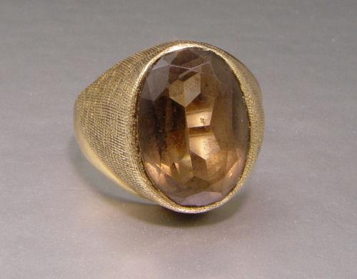 7.55 CT SMOKY QUARTZ GENTS 14K