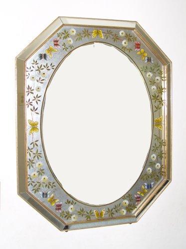 REVERSE PAINTED AND SILVERED MIRROR: