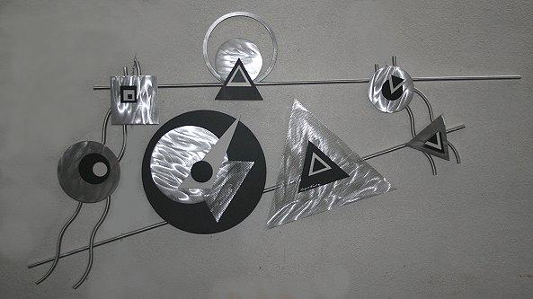 BRUSHED METAL WALL SCULPTURE by