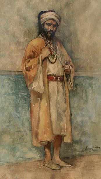 WATERCOLOR OF MIDDLE EASTERN MAN b7f73