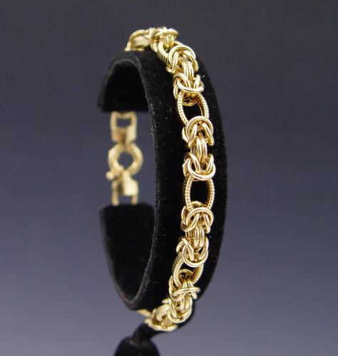 18K FANCY BYZANTINE BRACELET: 18K