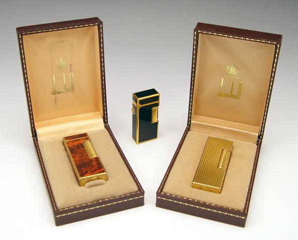 3 PIECE DUNHILL ROLLAGAS LIGHTERS: