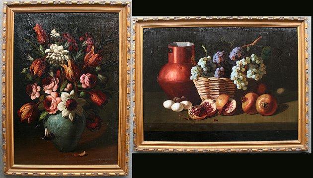 2 DECORATIVE STILL LIFE PAINTINGS  b7fad