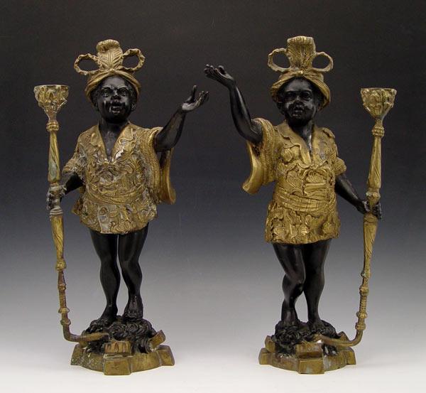 PAIR CONTEMPORARY BRONZE FIGURAL b7fb5