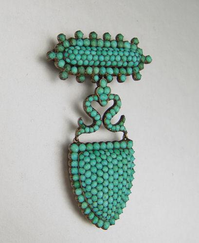 VICTORIAN TURQUOISE STUDDED LAPEL