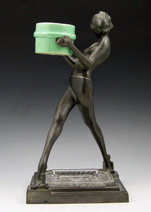 FRANKART STYLE DECO NUDE ASHTRAY: