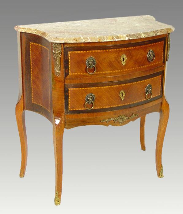 FRENCH STYLE MARBLE TOP 2 DRAWER